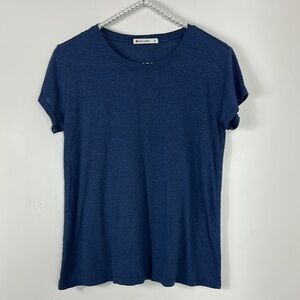 Marine Layer Blue Striped Relaxed Short Sleeve Crew Neck Tee XS